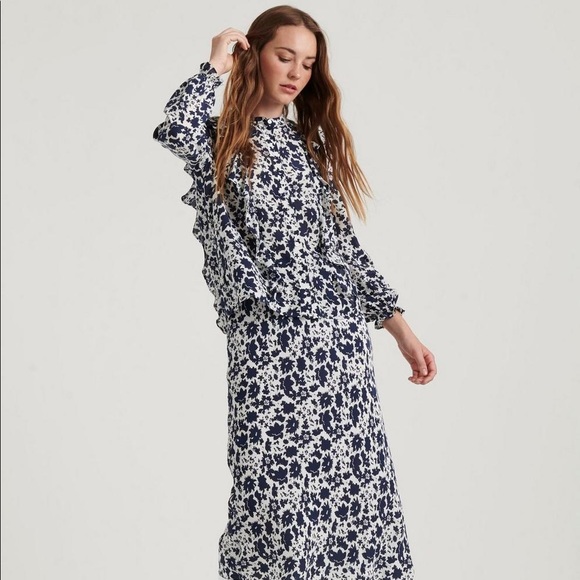 NWT Lucky Brand Victoria Ruffle Blouse - Picture 2 of 4